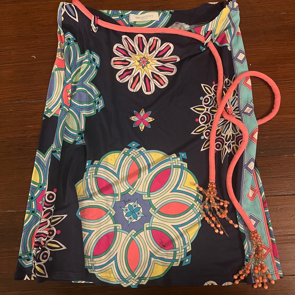 Emilio Pucci Multicolor Mini Skirt with Pink and Blue Accents